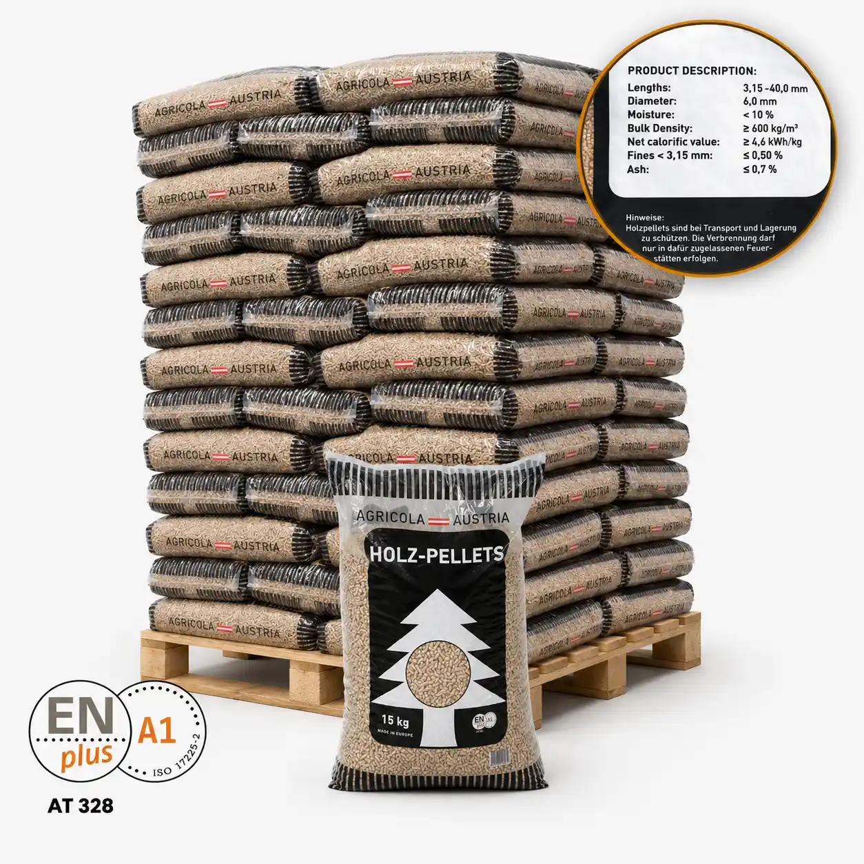 Lesni peleti Pfeifer A1 6 mm – paleta 1050 kg – slika 2