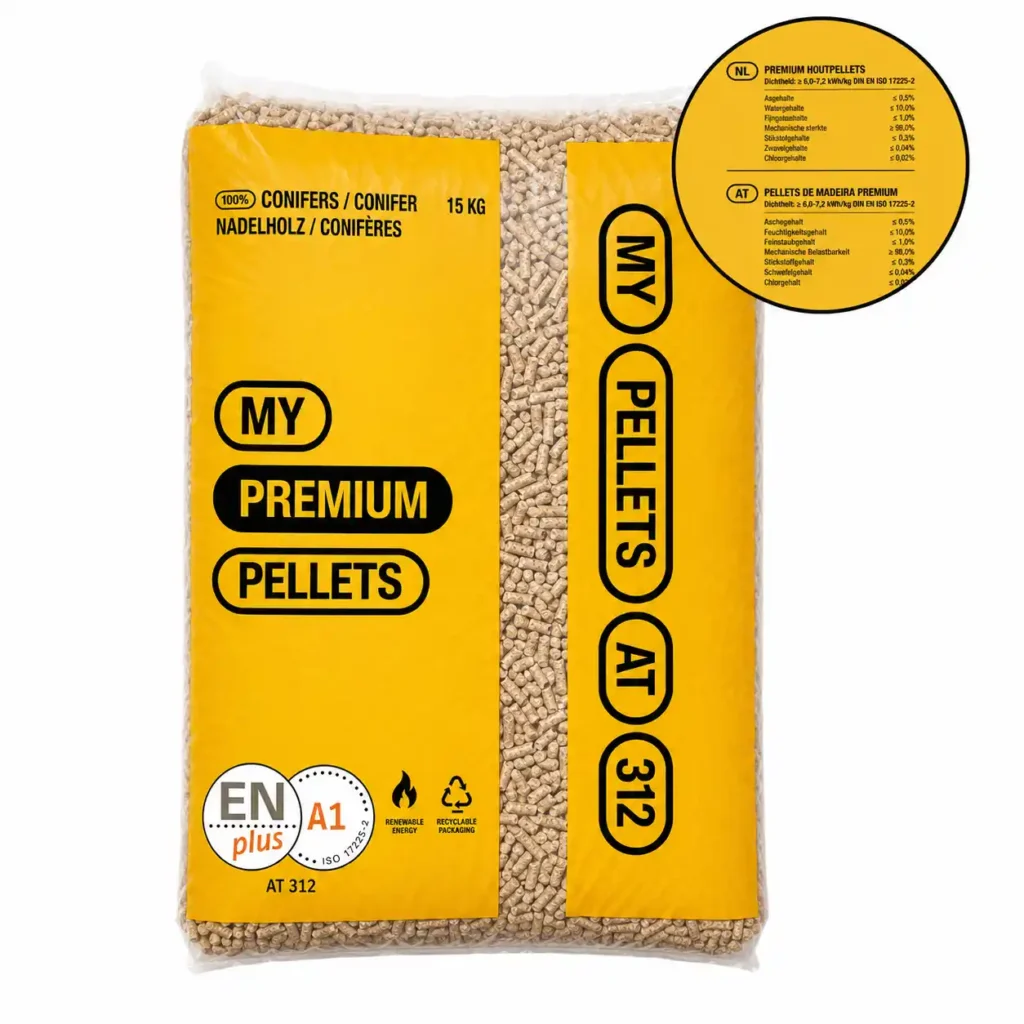 Buy pellet stove Lommel 9 My Premium Pellets 15kg Bag, Enplus A1, 6mm – Wood pellets, My Premium Pellets 15kg bags